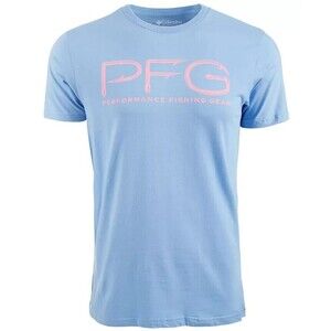 Columbia Men's PFG Hooks Short Sleeve Crewneck Cotton Graphic T-shirt Blue S